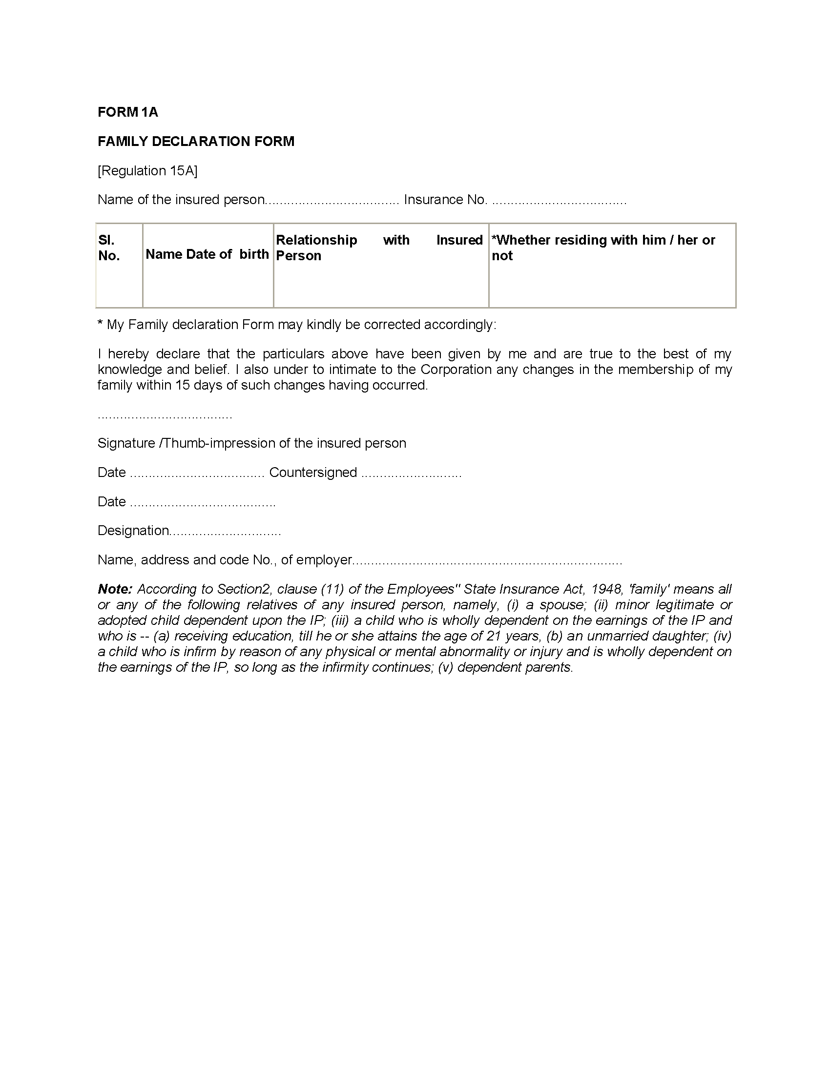 14 - FORM 1A - Family Declaration Form-converted